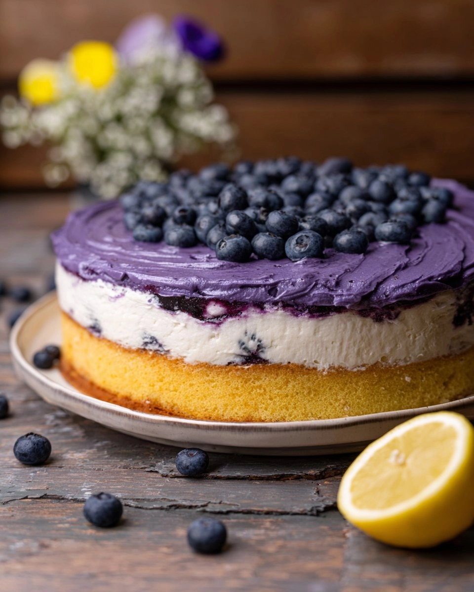 Lemon Blueberry Mousse Cake
